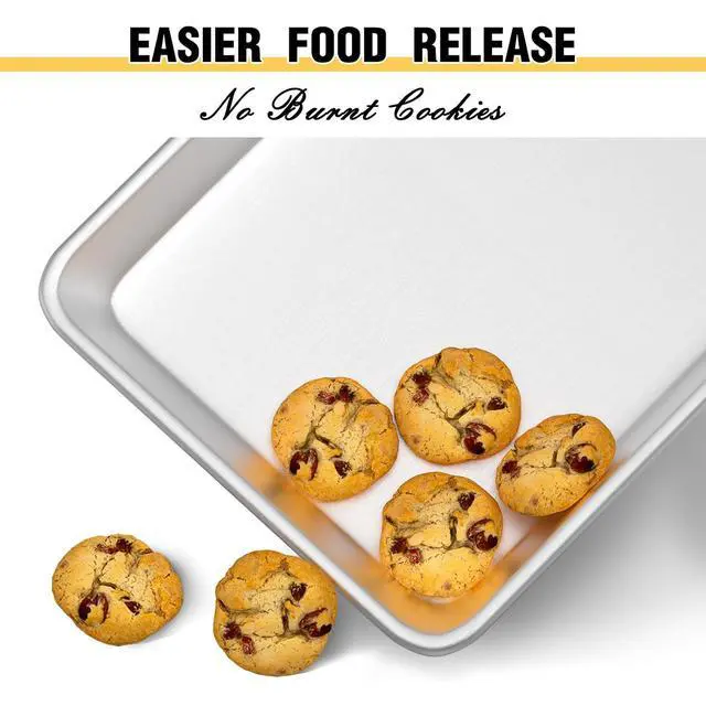 Alt view image 3 of 7 - Commercial Quality Baking Sheet Pan Set, Natural Aluminum Cookie Sheet, Mixing Bowls with Airtight Lids Set,