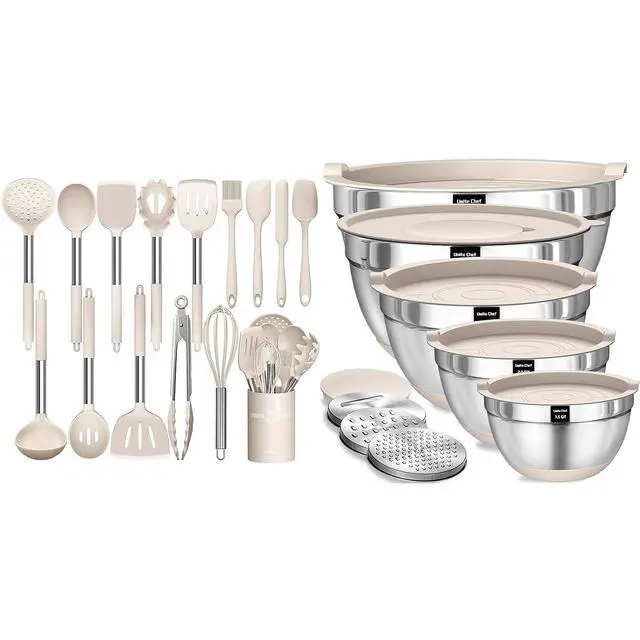 Main image of Umite Chef Kitchen Cooking Utensil Set Mixing Bowls with Airtight Lids Set