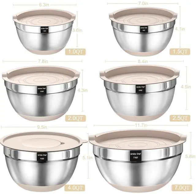 Alt view image 2 of 7 - Umite Chef 34pcs Kitchen Utensil Set and 26pcs Mixing Bowls with Lids Set