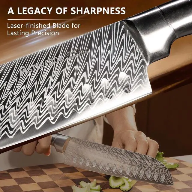 Alt view image 5 of 7 - Knife Set, Astercook 21 Pieces Kitchen Knife Set with Built-in Sharpener, German Stainless Steel Knife Block Set, Razor-Sharp Knives with Full-tang Handle, Dishwasher Safe Kitchen Utensils Set