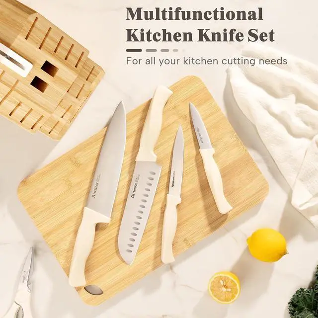 Alt view image 6 of 7 - Astercook 21 Pcs Pots and Pans Set Non Stick and 22-Piece Kitchen Knife Set with Block and Sharpener