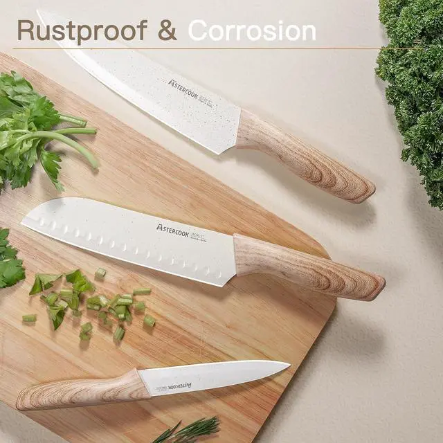 Alt view image 7 of 7 - Astercook 24-Piece Black Silverware Set with Steak Knives for 4 with 13 Pieces Kitchen Knives Set
