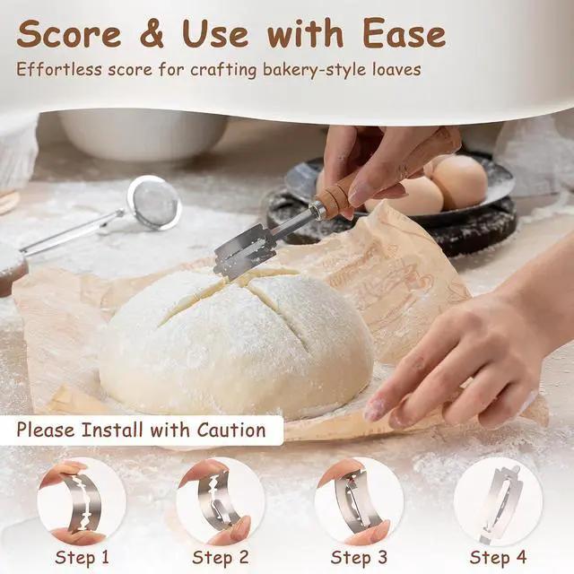 Alt view image 5 of 7 - Astercook 56-Piece Sourdough Starter Kit, Sourdough Bread Baking Supplies with Round & Oval Banneton Bread Proofing Baskets, Bread Making Kit - Perfect Baking Gifts for Beginners & Home Bakers