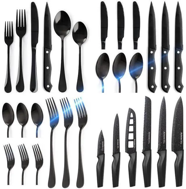 Main image of Kitchen cutlery set, 30pcs cutlery set, including steak knife, spoon, fork and 6-piece knife set