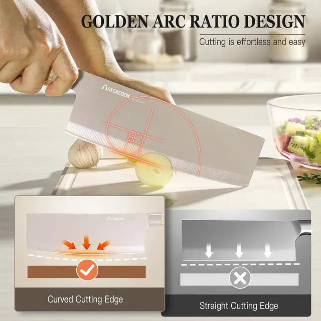 Alt view image 5 of 7 - Astercook 5 Piece Knife Set, Khaki Knives Blcok Sets for Kitchen, Dishwasher Safe Stainless Steel Chef Knife Set with Healthy Anti-Rust Coating, Perfect Holiday Gifts for Kitchen