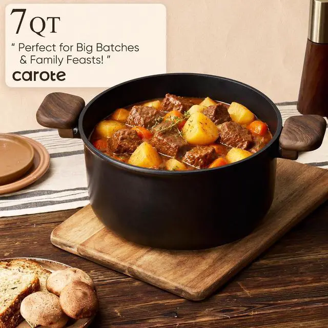 Alt view image 6 of 7 - CAROTE 33pcs Pots and Pans Set Non Stick, Detachable Handle Cookware Set | Induction Compatible, Dishwasher & Oven Safe, Space Saving, for Camping/RV/Traveling, Kitchen Cooking Set, Black