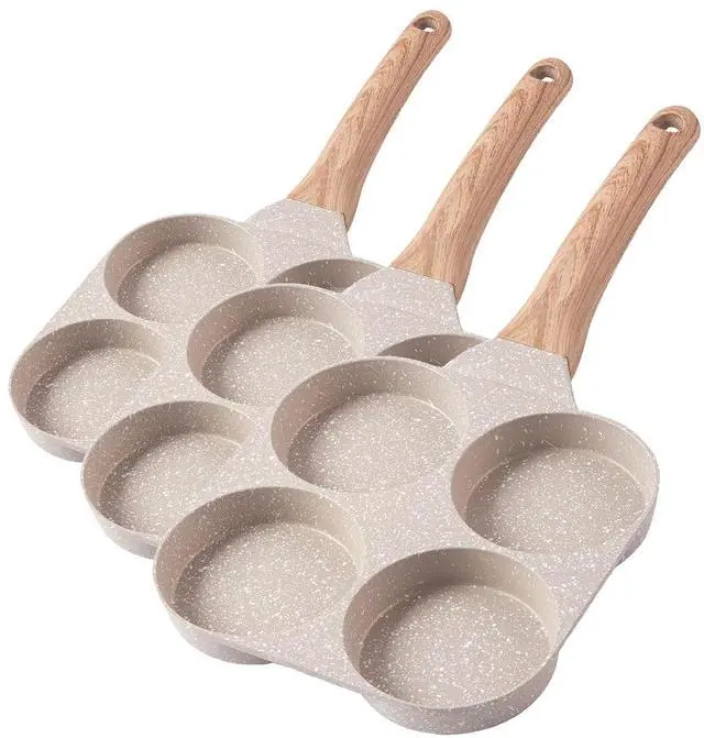 Main image of CAROTE Egg Pan Omelette Pan, 4-Cup Nonstick Granite Omelette Skillet - Pancake Pan and Healthy Egg Cooker Suitable for Gas Stove & Induction Cookware (Pack of 3)