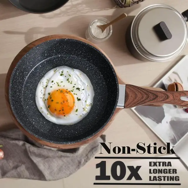 Alt view image 2 of 7 - Kitchen Academy Pots and Pans Set Non Stick, 15pcs Hammered Cookware | Black Induction Kitchen Cookware Sets, Healthy Non-toxic Granite Cooking Pans Set