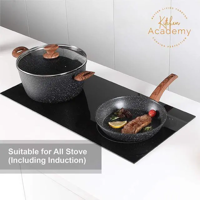 Alt view image 4 of 7 - Pots and Pans Set Non Stick 12 Pieces & 10 Pieces RV/Camping Cookware Sets