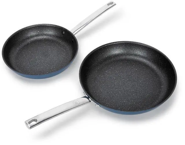 Main image of Kitchen Academy 2-Piece Induction Plasma Titanium Frying Pan Set | 9.5" & 11" Skillets, 500°F Oven Safe Professional Cookware, PFAS & PFOA Free Healthy Pan