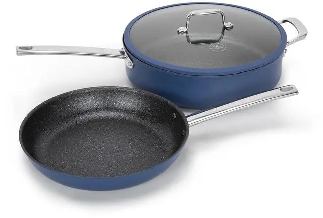 Main image of Kitchen Academy Plasma Titanium 10.2" Frying Pans & 6QT Saute Pan with Lid | Induction Ready Skillet with Stay Cool Handle, PFAS/PTFE/PFOA Free, Oven Safe