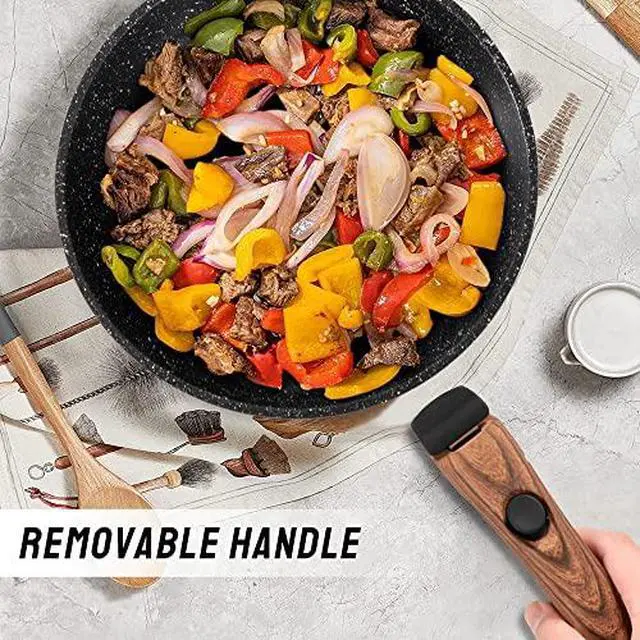 Alt view image 3 of 5 - Kitchen Academy Nonstick Cookware Sets with 2 Pcs Handle