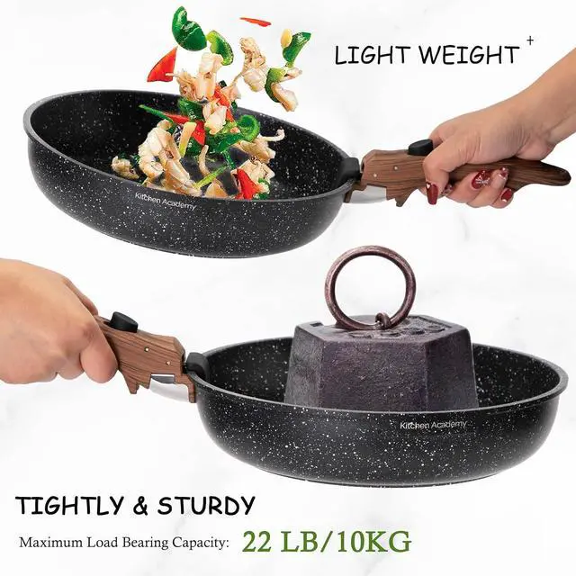 Alt view image 7 of 7 - Kitchen Academy 30Pcs Bakeware & Cookware Set + 10Pcs Rv Pots and Pans Set with Removable Handle Cookware Sets