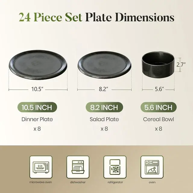 Alt view image 5 of 7 - Kitchen Academy 30Pcs Bakeware & Cookware Set + 24 Pcs Stoneware Dinnerware Sets for 8