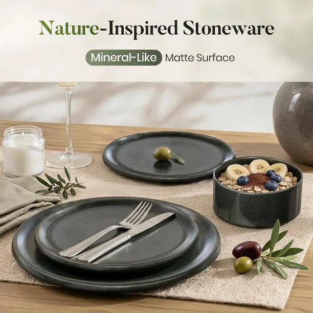 Alt view image 6 of 7 - Kitchen Academy 30Pcs Bakeware & Cookware Set + 24 Pcs Stoneware Dinnerware Sets for 8