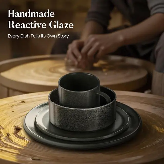 Alt view image 4 of 7 - Kitchen Academy Granite Cookware & Matte Stoneware Dinnerware
