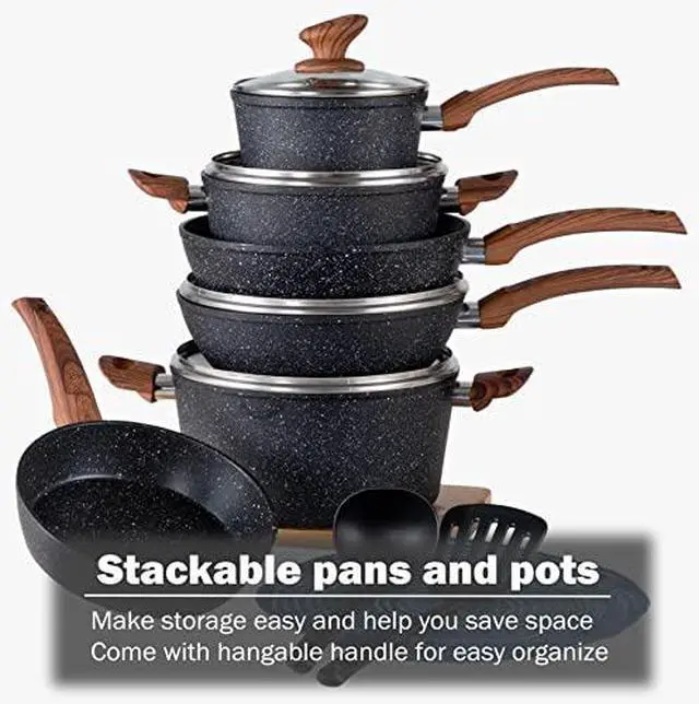 Alt view image 7 of 7 - Kitchen Academy Granite Cookware & Matte Stoneware Dinnerware