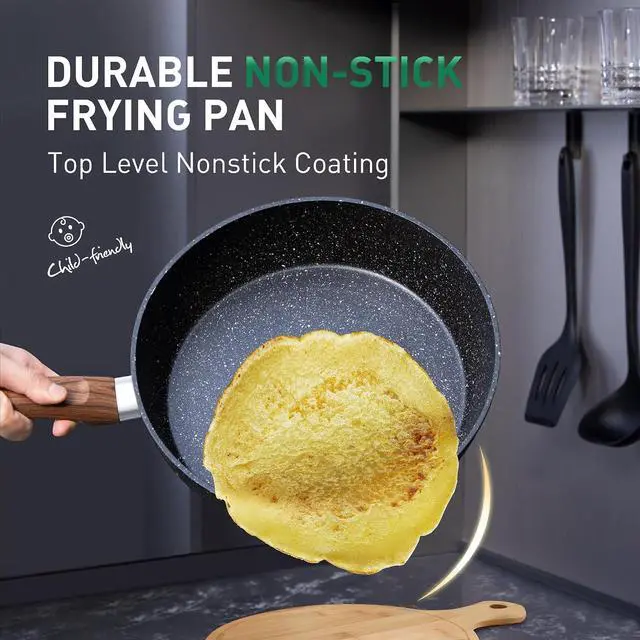 Alt view image 2 of 7 - Kitchen Academy Pots and Pans Set Non Stick, Induction Cookware Sets | 12Pcs Granite Nonstick Healthy Cooking Set, PFAS & PFOA Free