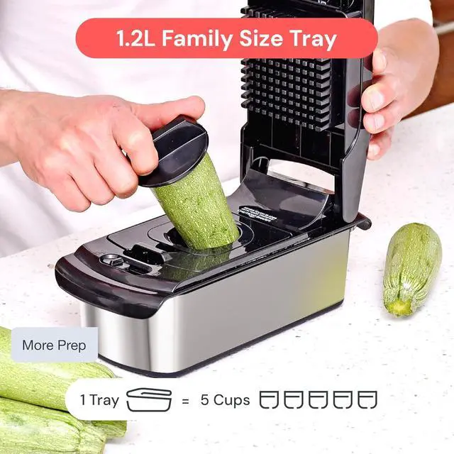 Alt view image 6 of 7 - Fullstar Pro Original Vegetable Chopper & Mandoline Slicer Kitchen Gadget | 8 in 1 Veggie Slicer, Onion & Fruit Cutter with Sharp Stainless Steel Blades & Container (Stainless Steel)