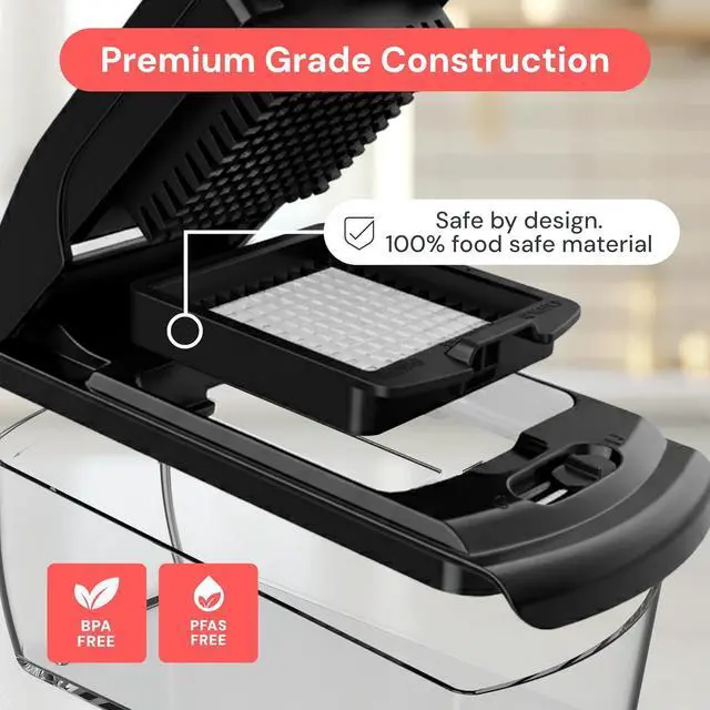 Alt view image 5 of 7 - Fullstar Pro Original Vegetable Chopper & Mandoline Slicer Kitchen Gadget | 6 in 1 Veggie Slicer, Onion & Fruit Cutter with Sharp Stainless Steel Blades & Container, All-in-One Meal Prep Tool (Black)