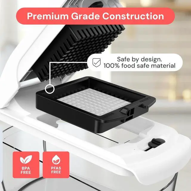 Alt view image 5 of 7 - Fullstar Pro Original Vegetable Chopper & Mandoline Slicer Kitchen Gadget | 6 in 1 Veggie Slicer, Onion & Fruit Cutter with Sharp Stainless Steel Blades & Container, All-in-One Meal Prep Tool (White)