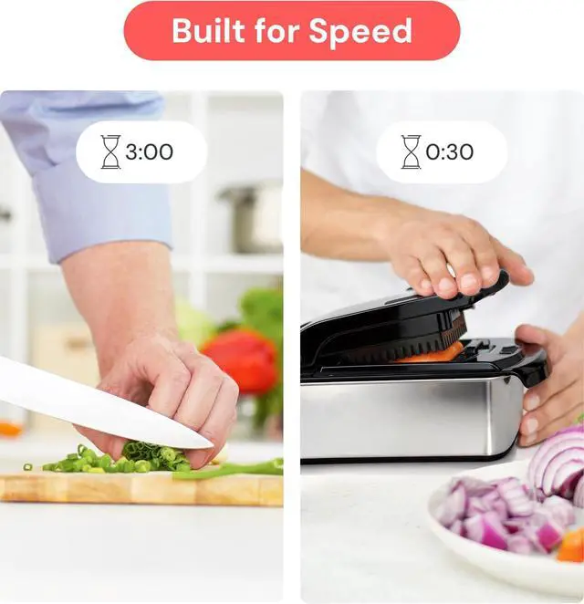 Alt view image 3 of 7 - Fullstar Pro Original Vegetable Chopper & Spiralizer, Kitchen Prep Tool | 4 in 1 Veggie Slicer, Onion & Fruit Cutter with Sharp Stainless Steel Blades & Container (Stainless Steel)