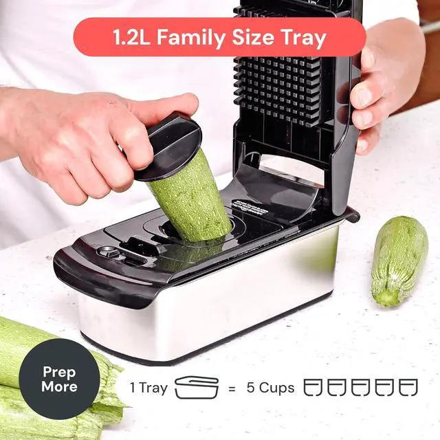 Alt view image 6 of 7 - Fullstar Pro Original Vegetable Chopper & Mandoline Slicer Kitchen Gadget | 14 in 1 Veggie Slicer, Onion & Fruit Cutter with Sharp Stainless Steel Blades & Container (Stainless Steel)