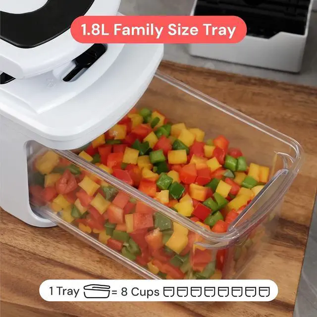 Alt view image 7 of 7 - Fullstar Pro XL Vegetable Chopper & Mandoline Slicer w Pull-Out Catch Tray | 4 in 1 Veggie, Onion & Fruit Slicer, Dicer & Grater with Sharp Stainless Steel Blades - XL Food Prep Set (White)