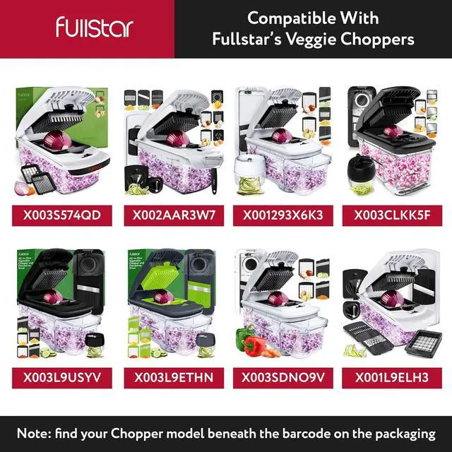 Alt view image 5 of 7 - Fullstar All-in-1 Vegetable Chopper (5 in 1, Black/White) and 2pc Blade Replacement Set for Vegetable Chopper - Bundle of Chopper and Dice Blade Replacement (Big and Small Dice) - Kitchen Gadgets