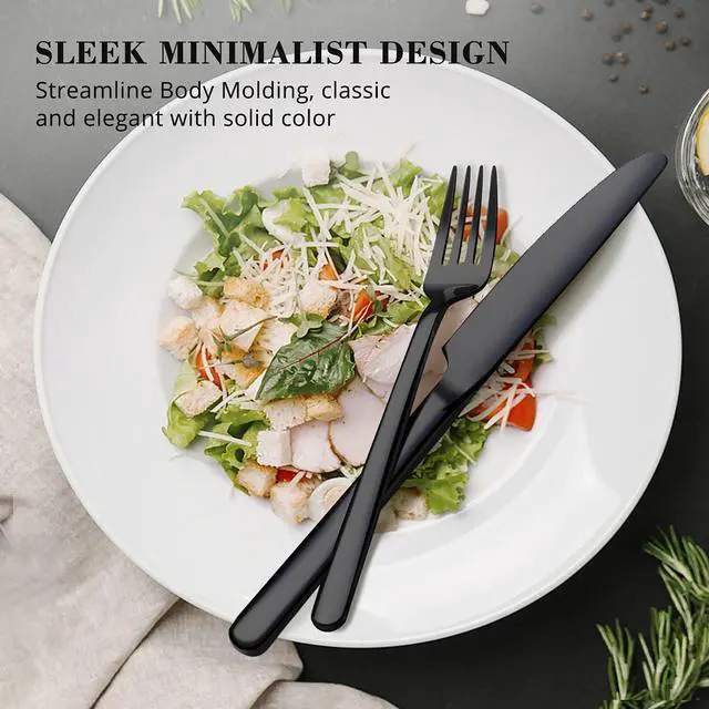 Alt view image 3 of 5 - KINGSTONE Black Silverware Set, 40 Piece Flatware Set for 8, 18/10 Stainless steel Cutlery Set for Home Kitchen and Restaurant