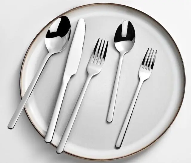 Alt view image 6 of 7 - KINGSTONE 30 Pieces Silverware Set, Flatware Cutlery Set for 6, 18/10 Stainless Steel Silverware Utensils Minimalist Design Dishwasher Safe