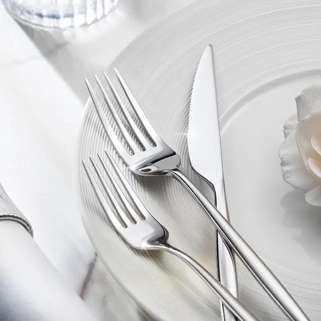 Alt view image 6 of 7 - 18/10 Silverware Set for 6, 30 Piece Stainless Steel Flatware Cutlery Set | KINGSTONE Mirror Polished Forks Knives Spoons Utensils, Tableware for Home Kitchen Restaurant Wedding, Dishwasher Safe