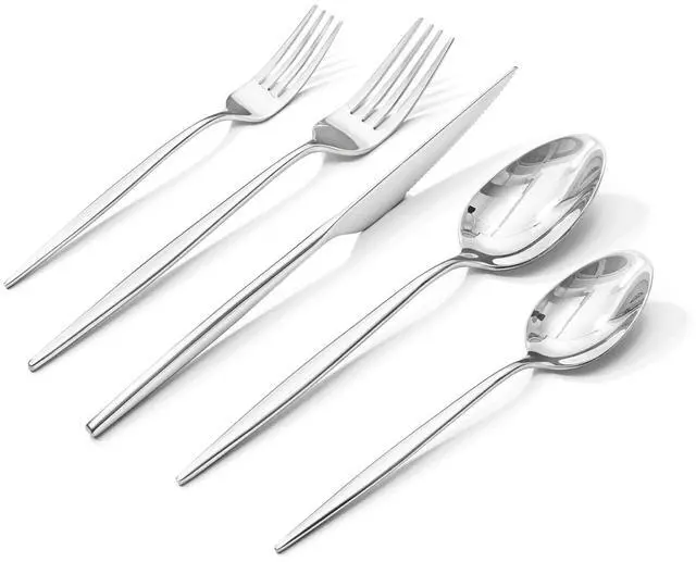 Main image of 18/10 Silverware Set for 6, 30 Piece Stainless Steel Flatware Cutlery Set | KINGSTONE Mirror Polished Forks Knives Spoons Utensils, Tableware for Home Kitchen Restaurant Wedding, Dishwasher Safe