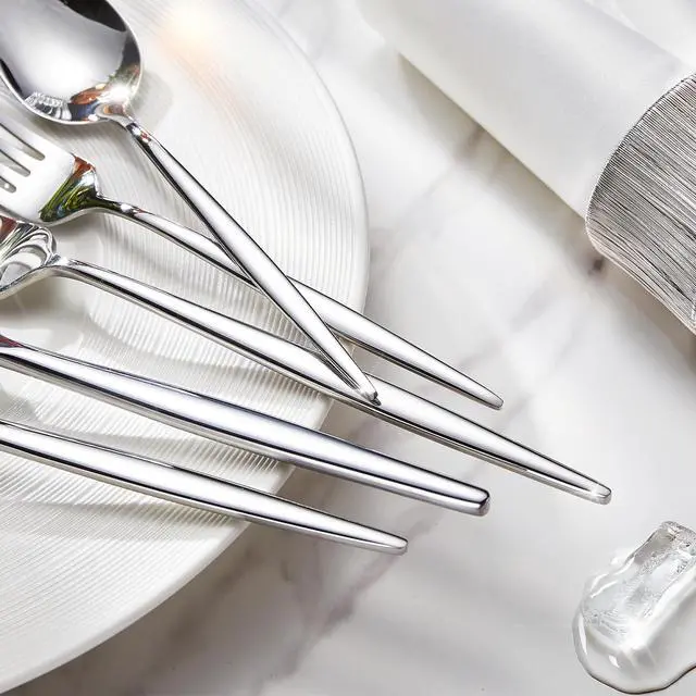 Alt view image 3 of 7 - 18/10 Silverware Set for 6, 30 Piece Stainless Steel Flatware Cutlery Set | KINGSTONE Mirror Polished Forks Knives Spoons Utensils, Tableware for Home Kitchen Restaurant Wedding, Dishwasher Safe