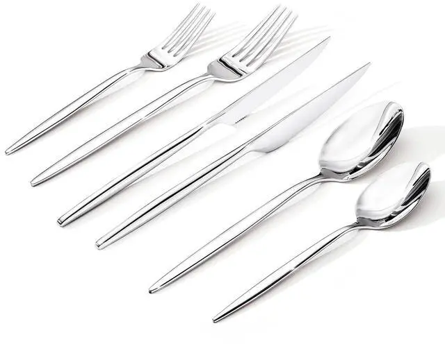 Main image of 24 Piece Silverware Set for 4 with Steak Knives, 18/10 Stainless Steel | KINGSTONE Flatware set, Mirror Polished Fork Knives Spoon Utensils,Cutlery set for Home Restaurant Wedding, Dishwasher Safe