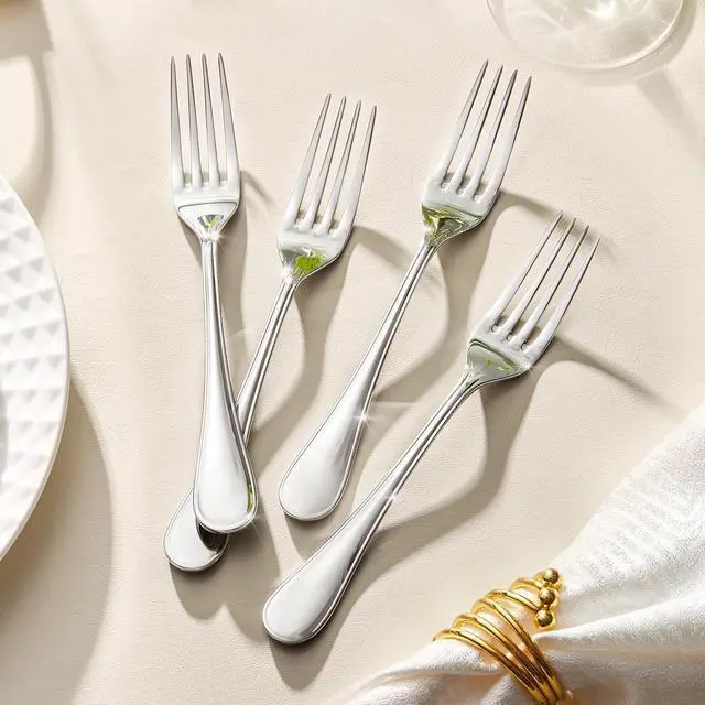 Alt view image 3 of 7 - 24-Piece 8-Inch Teardrop Dinner Forks Set, 18/10 Stainless Steel Table Fork | Forks Silverware Set, Dishwasher Safe, Ideal for Family Meals, Home Kitchen, Restaurant & Daily Dining