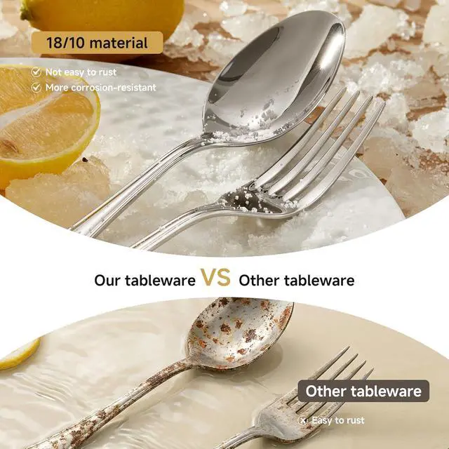 Alt view image 7 of 7 - 24-Piece 8-Inch Teardrop Dinner Forks Set, 18/10 Stainless Steel Table Fork | Forks Silverware Set, Dishwasher Safe, Ideal for Family Meals, Home Kitchen, Restaurant & Daily Dining