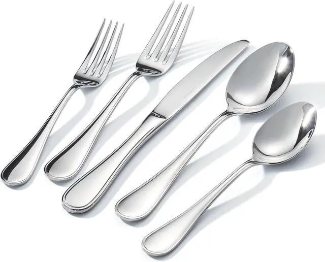 Main image of 18/10 Stainless Steel Silverware Set for 6, 30 Piece Teardrop Flatware Set | KINGSTONE Heavy Cutlery Set, Mirror Polished Knives Forks and Spoons Utensils, Dishwasher Safe for Home Kitchen Wedding