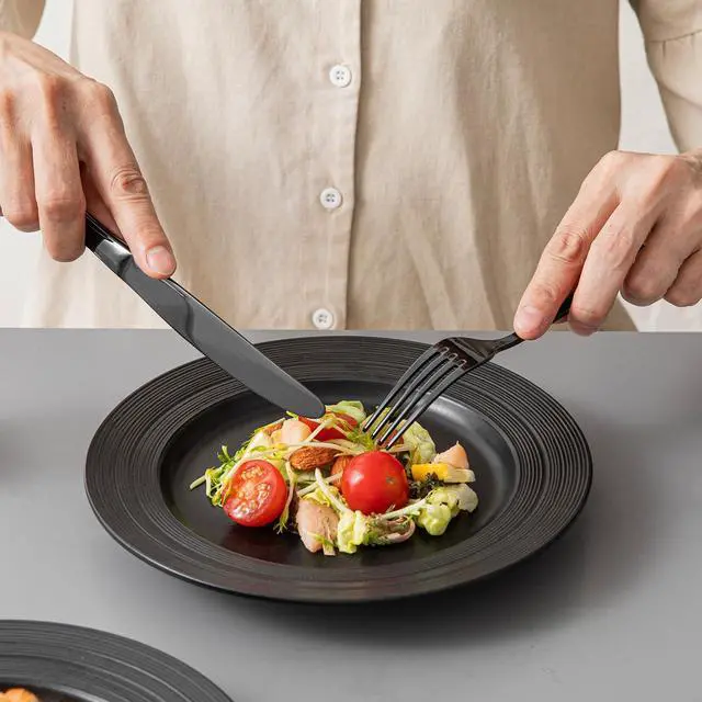 Alt view image 7 of 7 - 18/10 Stainless Steel Silverware Set for 4, 20 Piece Black Flatware Set | KINGSTONE Teardrop Heavy Cutlery Set, Mirror Polished Knives Fork Spoons Utensils, Dishwasher Safe for Home Kitchen Wedding