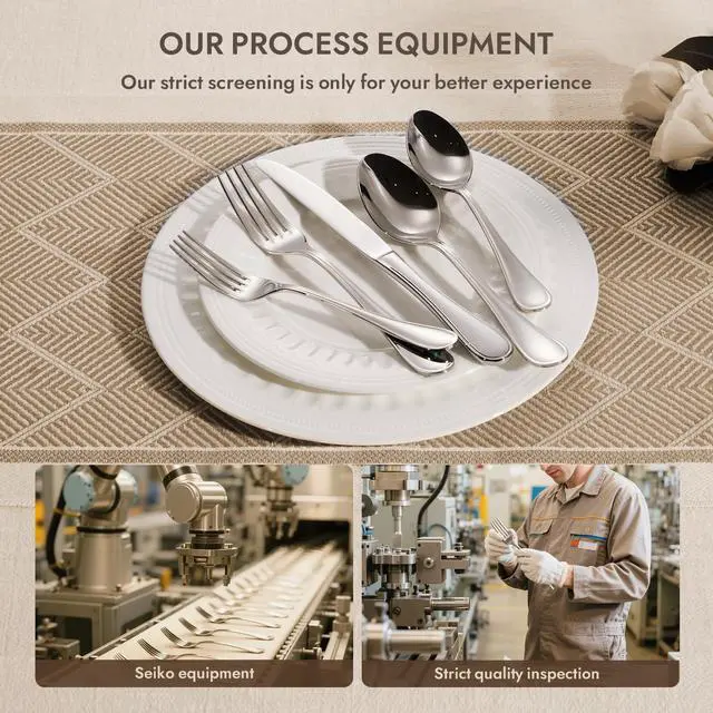Alt view image 4 of 7 - 18/10 Stainless Steel Silverware Set for 8, 40 Piece Teardrop Flatware Set | KINGSTONE Heavy Cutlery Set, Mirror Polished Knives Forks and Spoons Utensils, Dishwasher Safe for Home Kitchen Wedding
