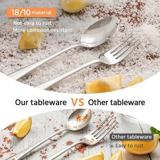 Alt view image 4 of 7 - KINGSTONE 24 Piece Dinner Spoons Set, 18/10 Stainless Steel Spoons | 8.15 Inch, Food Grade, Mirror Polished, Dishwasher Safe, Rust Resistant, for Home Kitchen, Weddings, Parties & Restaurants