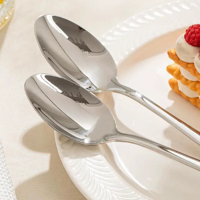 Alt view image 3 of 7 - KINGSTONE 24 Piece Dinner Spoons Set, 18/10 Stainless Steel Spoons | 8.15 Inch, Food Grade, Mirror Polished, Dishwasher Safe, Rust Resistant, for Home Kitchen, Weddings, Parties & Restaurants