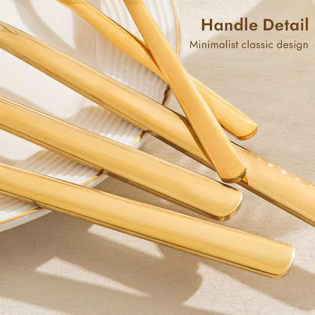 Alt view image 6 of 7 - KINGSTONE 18/10 Large Hostess Gold Serving Utensils,Stainless Steel Serving | Heavy Duty Serving Set, 10 inch Serving Spoons, Slotted Spoons, Forks, Tongs, Cake Pie Server for Buffet, Wedding, Parties