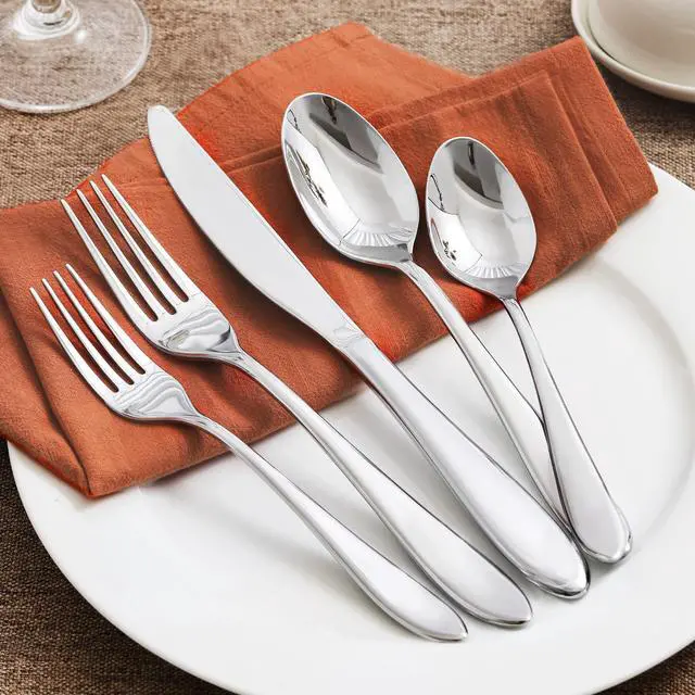 Alt view image 3 of 7 - KINGSTONE 40-Piece Silverware Set for 8,18/10 Stainless Steel | Mirror Polished, Dishwasher Safe , for Home, Restaurant, Wedding and Party Use