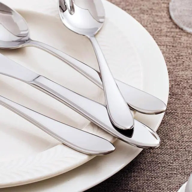Alt view image 5 of 7 - KINGSTONE 40-Piece Silverware Set for 8,18/10 Stainless Steel | Mirror Polished, Dishwasher Safe , for Home, Restaurant, Wedding and Party Use