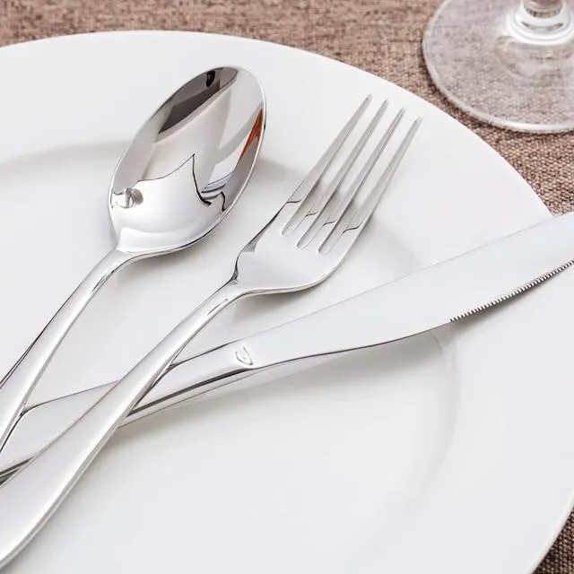 Alt view image 6 of 7 - KINGSTONE 40-Piece Silverware Set for 8,18/10 Stainless Steel | Mirror Polished, Dishwasher Safe , for Home, Restaurant, Wedding and Party Use