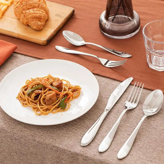 Alt view image 7 of 7 - KINGSTONE 40-Piece Silverware Set for 8,18/10 Stainless Steel | Mirror Polished, Dishwasher Safe , for Home, Restaurant, Wedding and Party Use