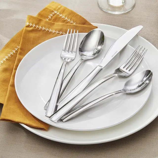 Alt view image 3 of 7 - Silverware Set for 8, 40 Piece Heavy Duty 18/10 Stainless Steel Flatware Set, Mirror Polished Cutlery Set with Knives Forks Spoons, Dishwasher Safe Eating Utensils for Home Kitchen Wedding