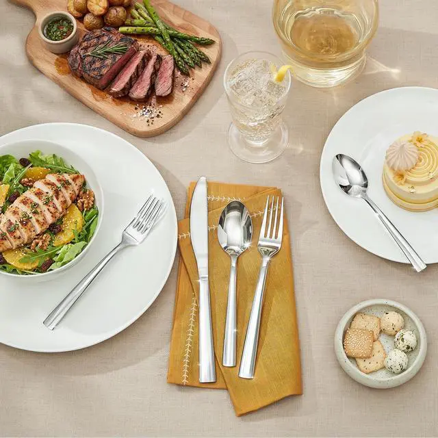 Alt view image 7 of 7 - Silverware Set for 8, 40 Piece Heavy Duty 18/10 Stainless Steel Flatware Set, Mirror Polished Cutlery Set with Knives Forks Spoons, Dishwasher Safe Eating Utensils for Home Kitchen Wedding