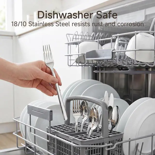 Alt view image 7 of 7 - 24-Piece 6.7-Inch Salad Forks, 18/10 Stainless Steel Dessert Forks | Small Forks Silverware Set, Mirror Finish, Dishwasher Safe, Ideal for Salads, Desserts, Fruits & Appetizers, Everyday Dining